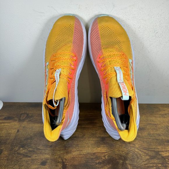 Hoka One‎ One Carbon x 3 Running Shoes Orange White Men\'s Size 9.5 D main image 7